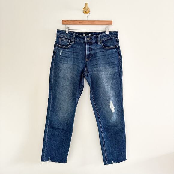 Kut From The Kloth Mid Rise Cropped Jeans Blue 12 - Picture 1 of 8